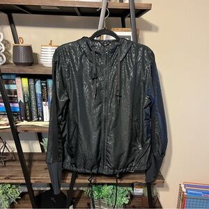 Zyia Active Black Animal Print Lightweight Jacket Size M